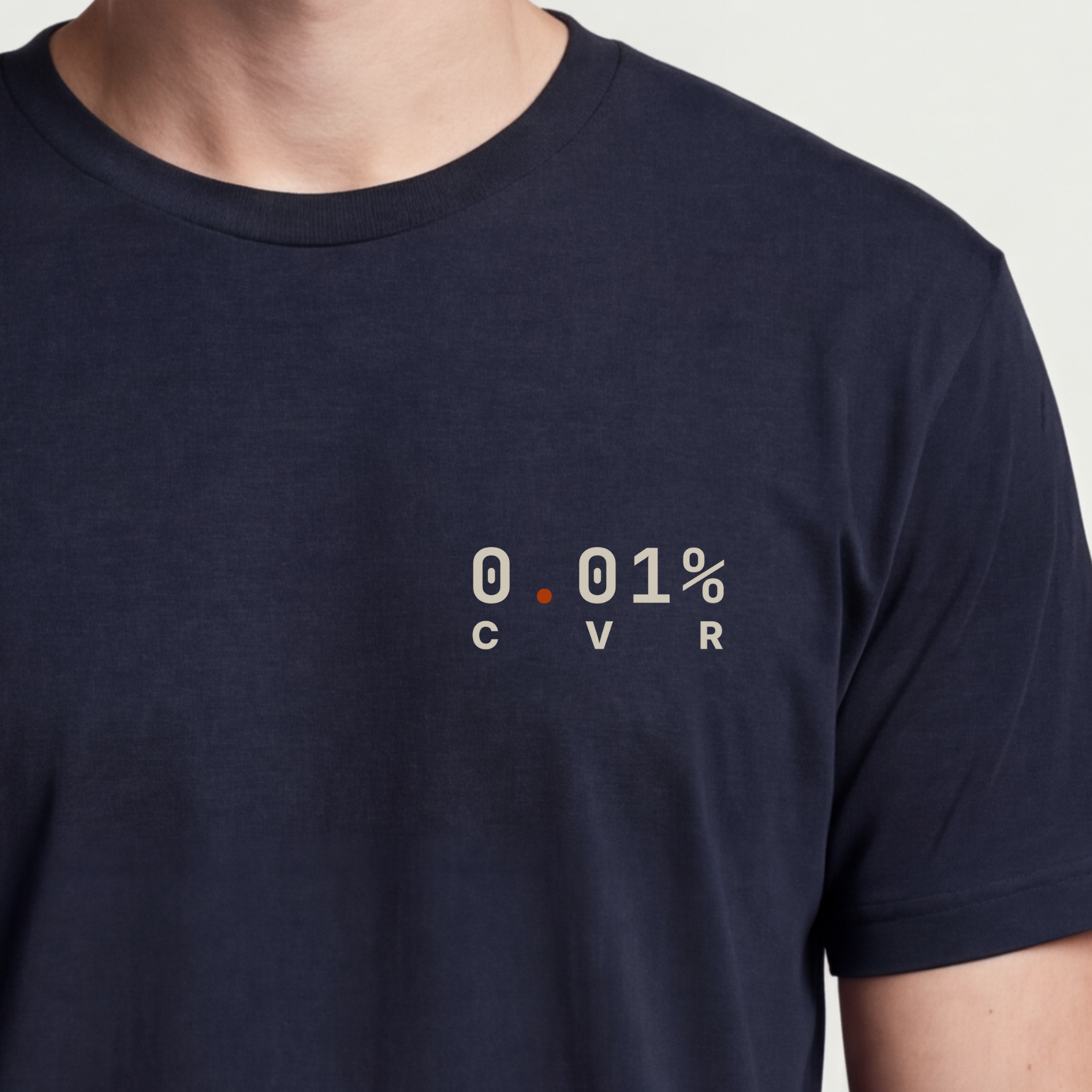 Founder Threads | 0.01% Conversion Rate Tee - Entrepreneur Identity - Midnight Navy - Hero Crop View. High-SNR gear for data builders.
