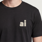 Founder Threads | AI Tee - Founder Identity Statement - System Black - Hero Crop. Gift for startup founders and tech entrepreneurs.