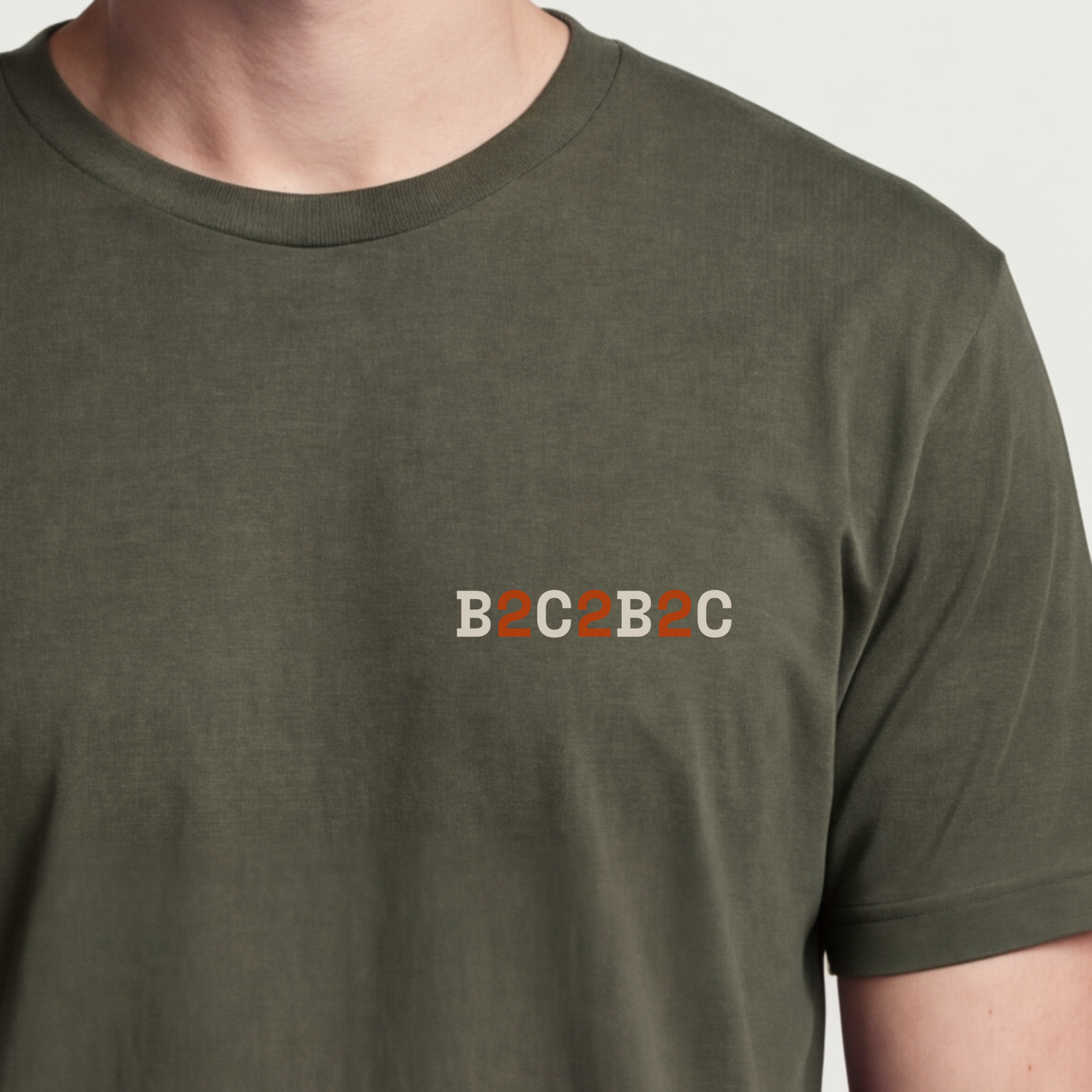 Founder Threads | B2C2B2C Tee - Hands-On Founder Uniform - Military Olive - Hero Crop. Rugged identity gear for hands-on founders.