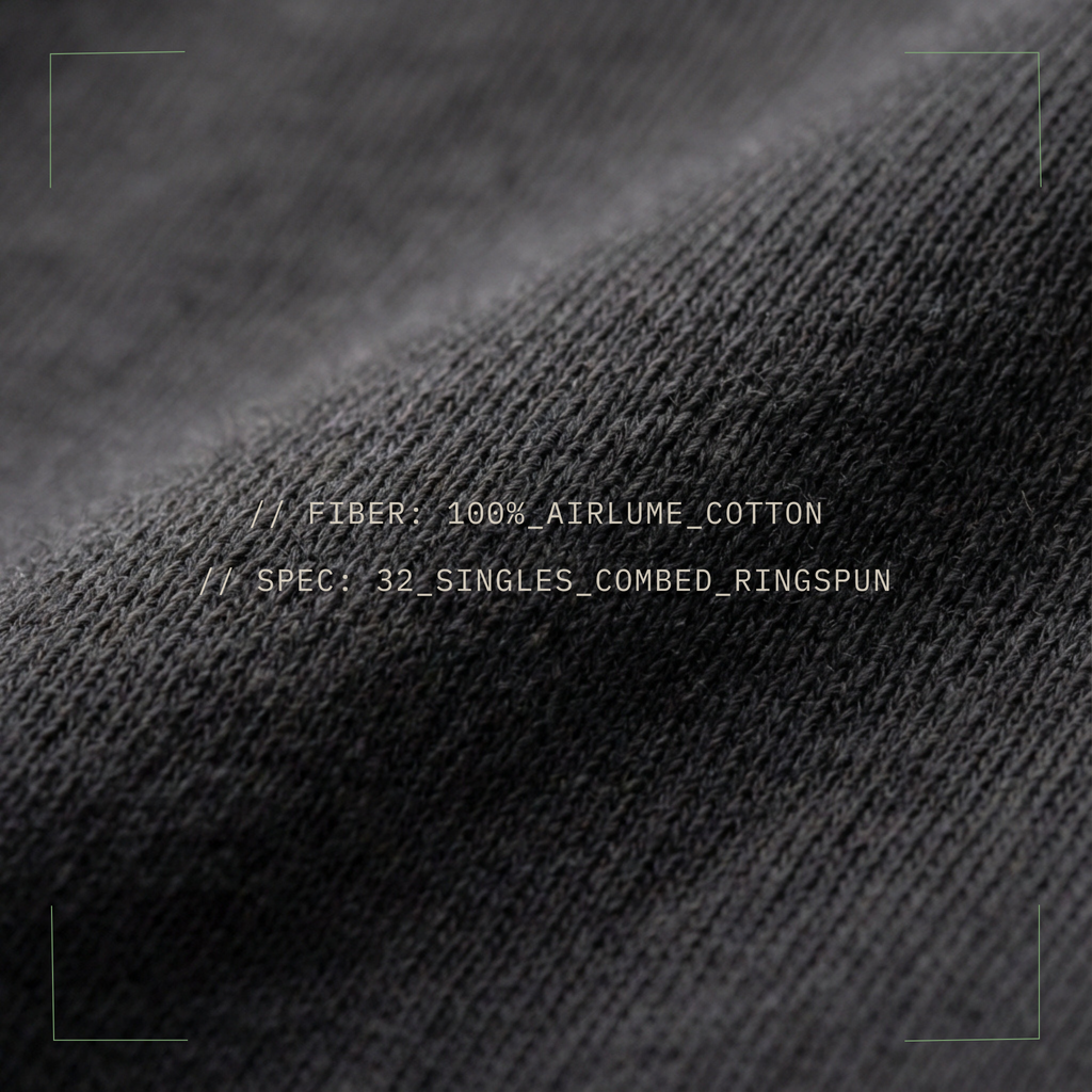 Founder Threads BC3001 Chassis Technical Scan - 32 Singles Airlume Combed Cotton Texture Detail