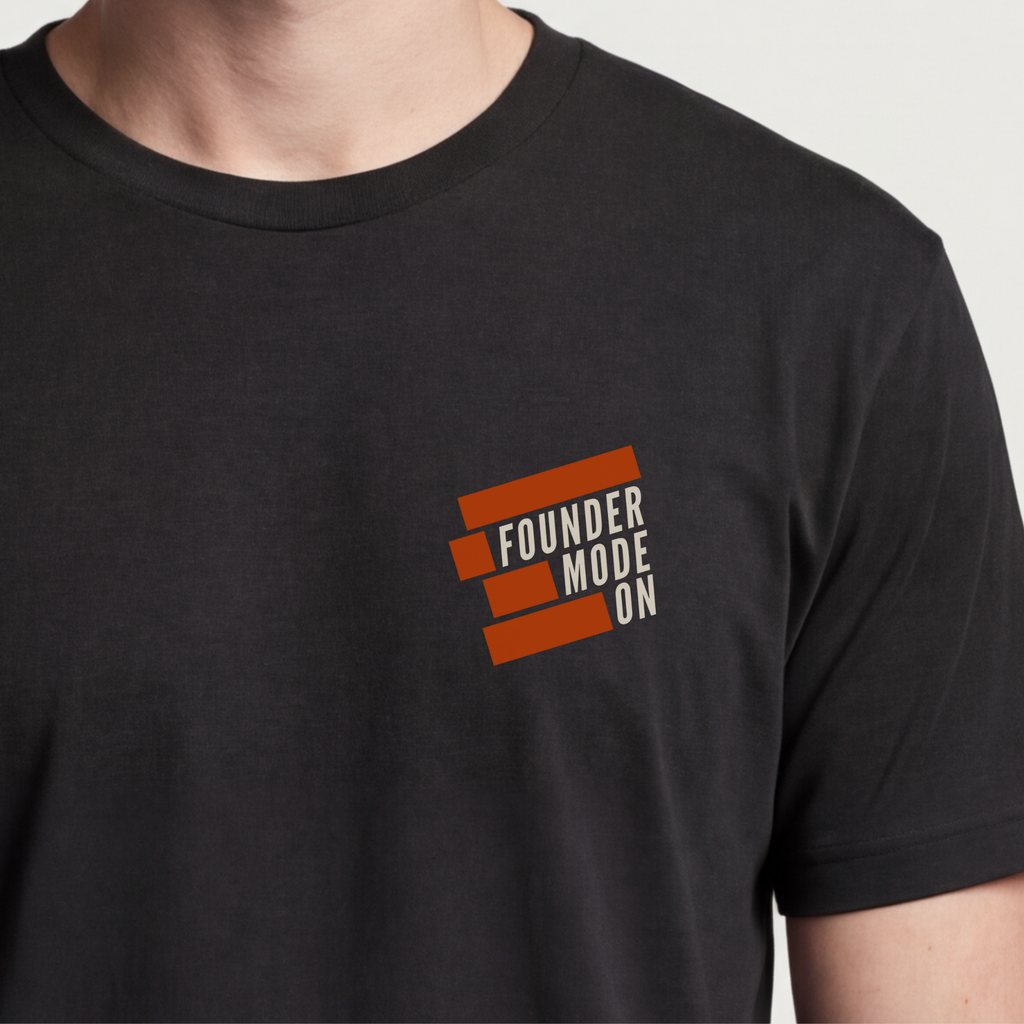 Founder Threads | FOUNDER MODE ON Tee - Execution Priority - System Black - Hero Crop. Uniform for founders who bypass management.