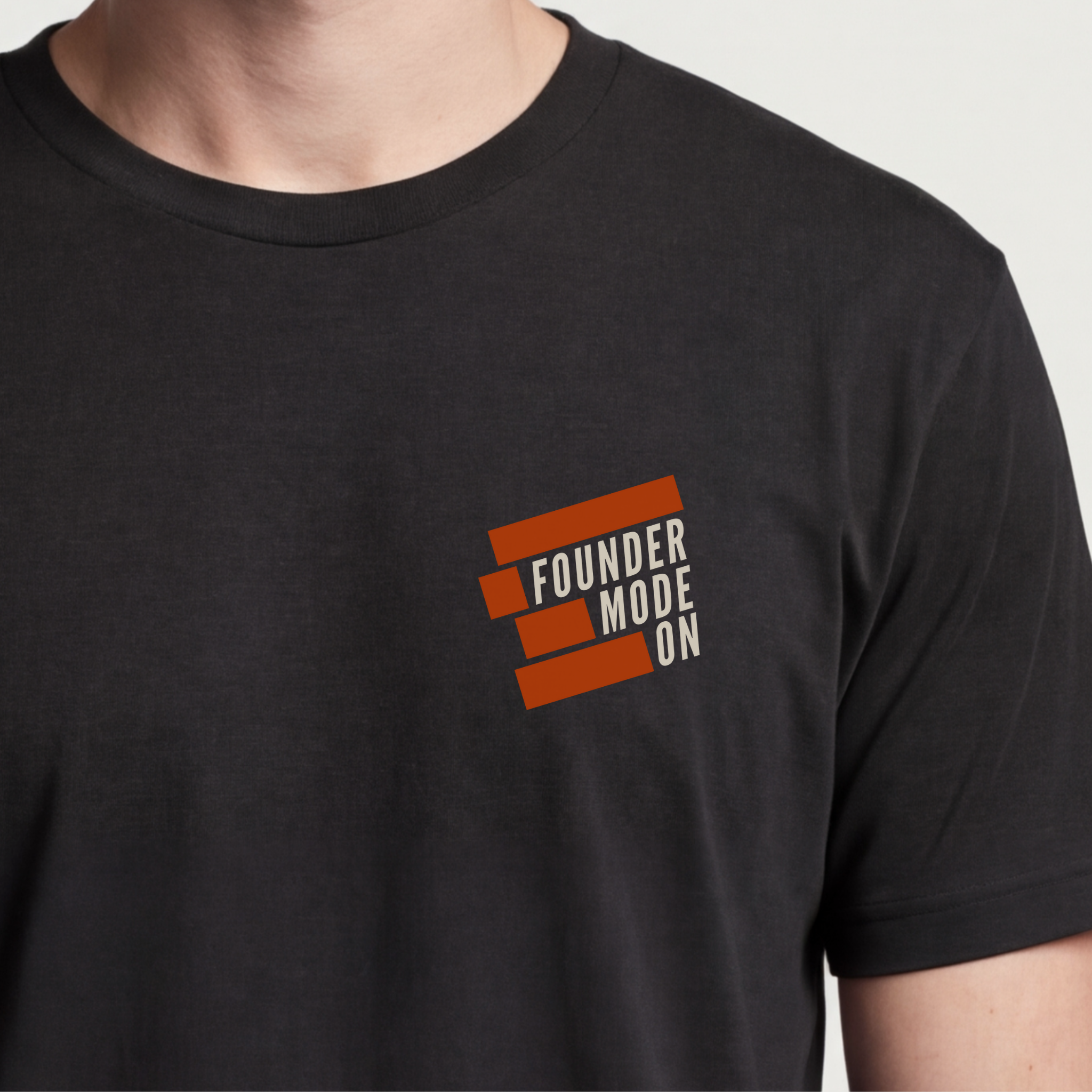 Founder Threads | FOUNDER MODE ON Tee - Execution Priority - System Black - Hero Crop. Uniform for founders who bypass management.