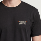 Founder Threads | "Passive" Income Tee - Startup Culture Uniform - System Black - Hero Crop. Premium identity tee for internet builders.