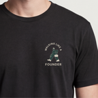 Founder Threads | Walking Like A Founder Tee - SaaS Founder Identity - System Black - Hero Crop. Perfect gift for technical founders and CEOs. Minimalist tech-wear.
